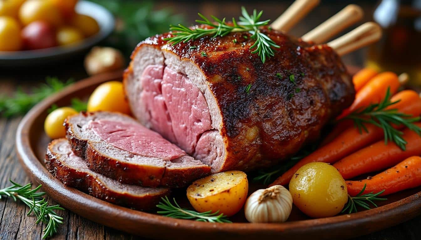 découvrez notre recette d'épaule d'agneau au four avec une cuisson lente qui garantit une viande fondante et riche en saveurs.