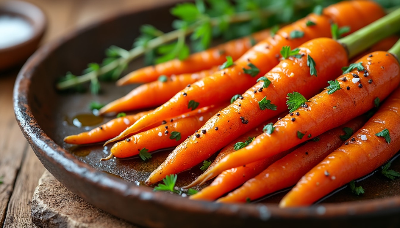 découvrez notre recette simple de carottes au four pour des légumes fondants et savoureux, parfaits en accompagnement gourmand et sain.