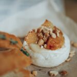 white and brown bread with white cream on top