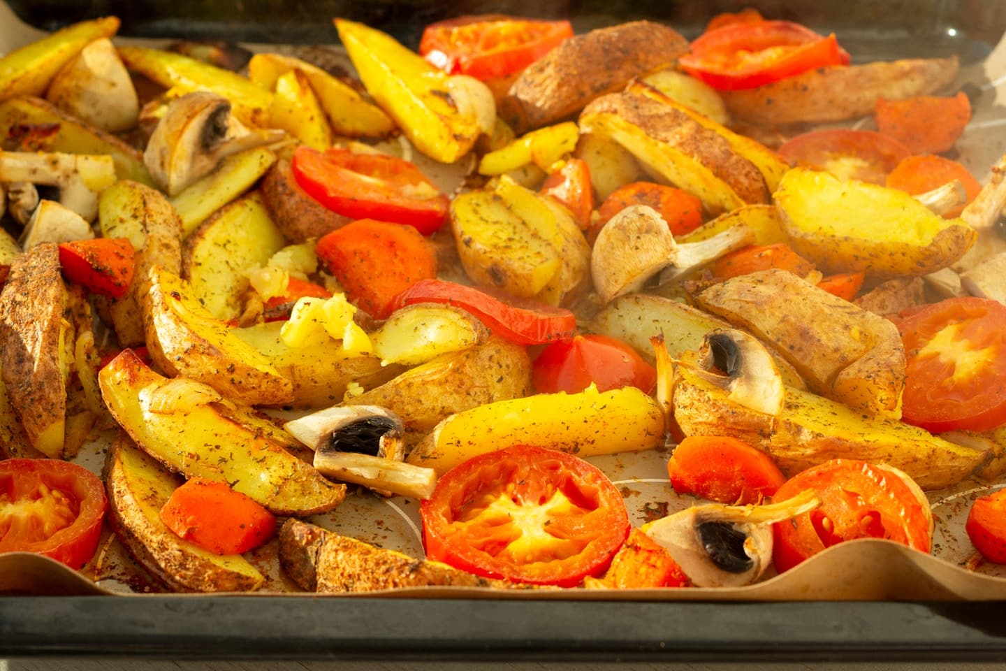 Oven-baked vegetables