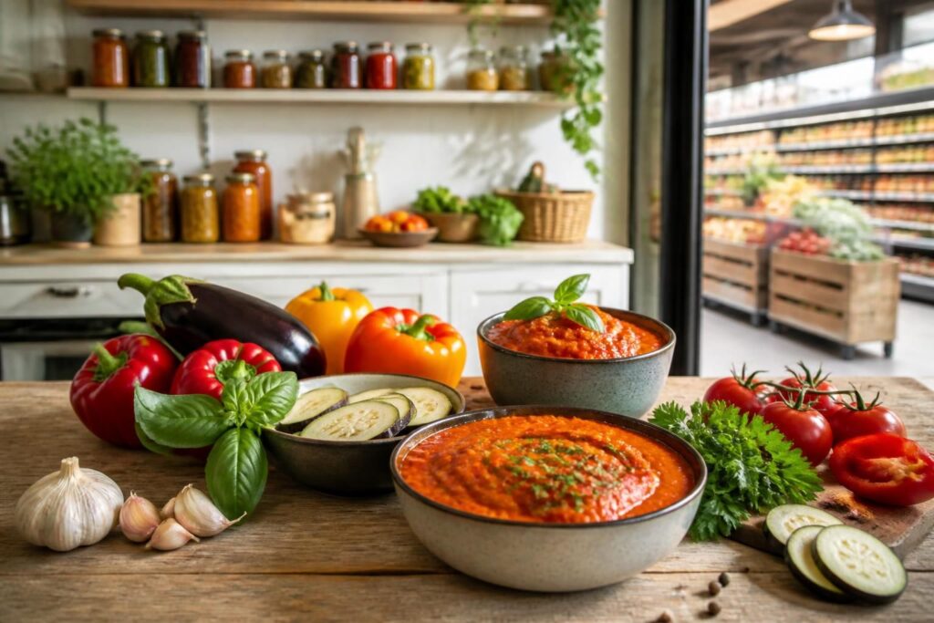 découvrez nos recettes maison de sauce aux poivrons et aubergines savoureuse, ainsi que les conseils pour la trouver facilement en grande surface.