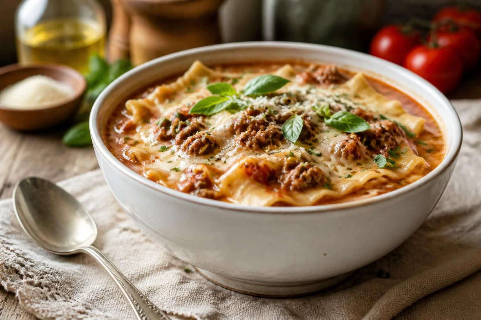 découvrez notre recette originale et gourmande de soupe de lasagnes, un plat réconfortant qui allie saveurs italiennes et simplicité. parfait pour un repas chaleureux et délicieux !